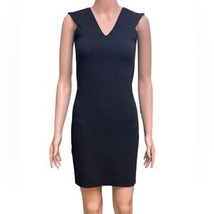 MNG Mango Black V-Neck Sleeveless Polyester Blend Sheath Mini Dress 4